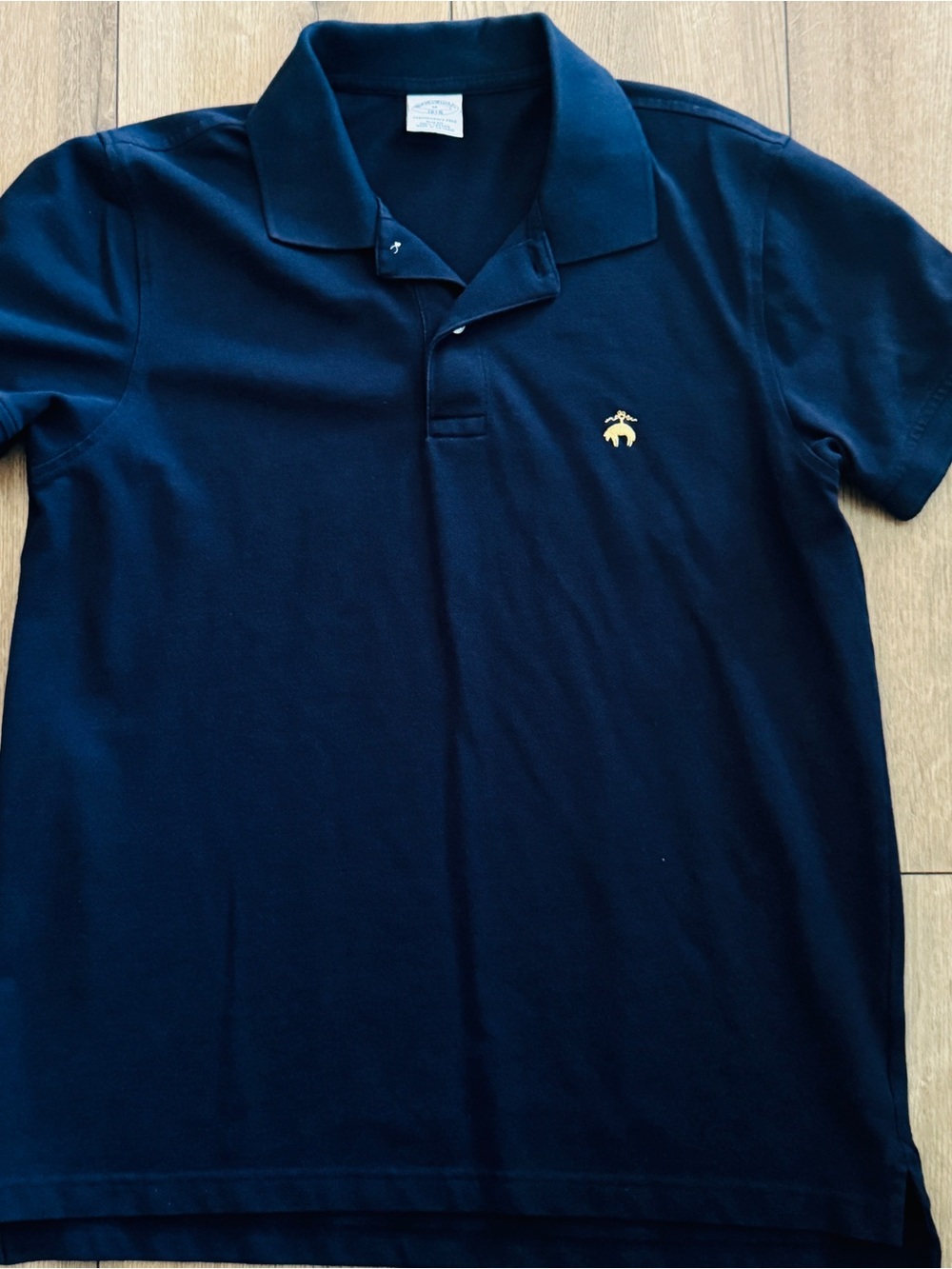 Brooks Brothers Navy Polo with Gold Bee Logo